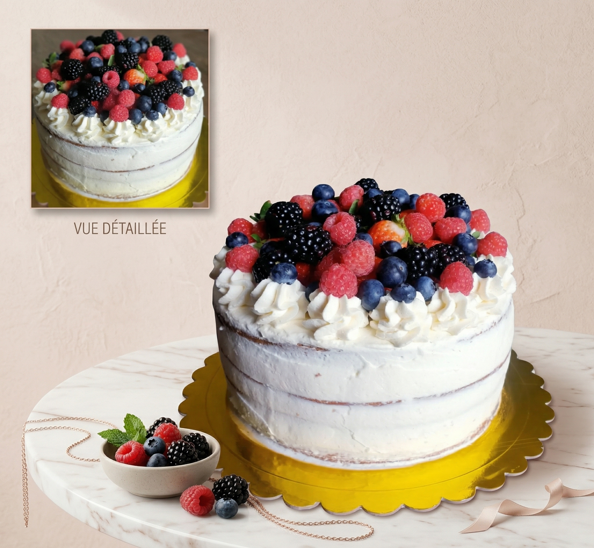 Naked Cake Nuancé aux Baies Sauvages